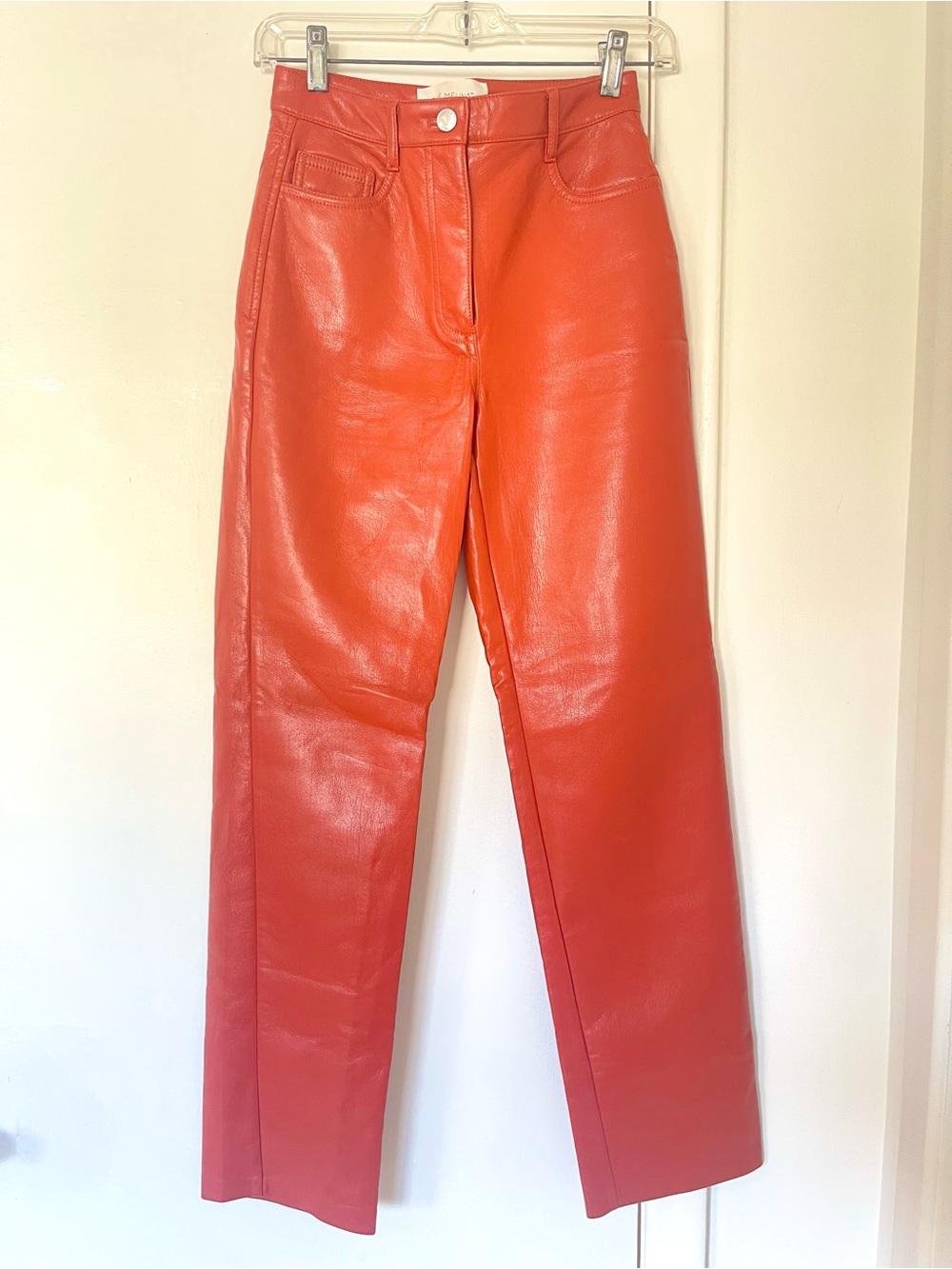 Aritzia Wilfred Melina Straight Leg High Waisted Leather Pants - Picture 2 of 5